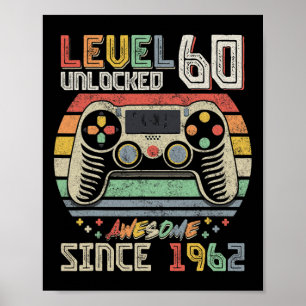 Fantastisch seit 1962 Level 60 freigeschaltet 60.  Poster