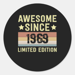 Fantastisch seit 1969 Geburtstag Runder Aufkleber