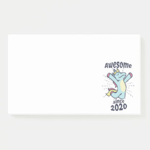 Fantastisch seit 2020 - Kindergeburtstag Einhorn Post-it Klebezettel