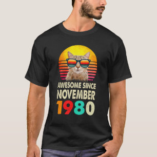 Fantastisch seit November 1980 42. Geburtstag Katz T-Shirt
