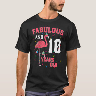Fantastisch und 10 Jahre alt Flamingo Rosa Geburts T-Shirt