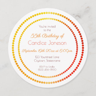 Fantastisch und 55 weiß orangefarben gelb einladung