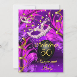 Fantastisch zum Geburtstag Lila rosa Masquerade Einladung