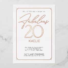 Fantastische 20 elegante 20. Geburtstagsfeier Einl Folieneinladung