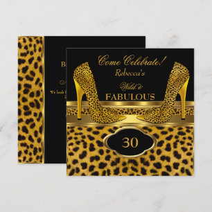 Fantastische 30 Wild Leopard Gold Gepard High Heel Einladung