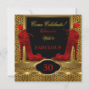 Fantastische 30 Wilde Leopard Rot Cheetah High Hee Einladung