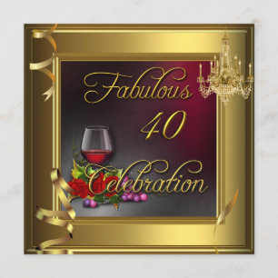 Fantastische 40 Celebration Creme Gold Rose Wein Einladung