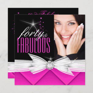 Fantastische 40 Foto Rosa Schwarz-weiß Elegantes P Einladung