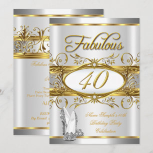 Fantastische 40. Geburtstag Gold Silber High Heels Einladung