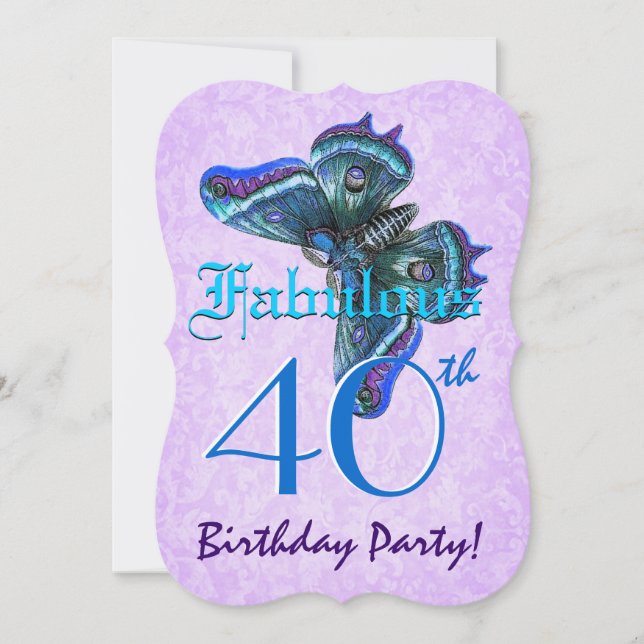 Fantastische 40. Geburtstag türkisfarbene Schmette Einladung (Vorderseite)