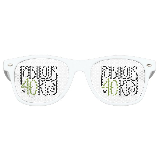 Fantastische 40 grüne Retro-Sonnenbrille Partybrille (Vorderseite)