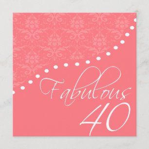 Fantastische 40 Personalisiert Pink Geburtstagspar Einladung