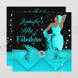 Fantastische 50 Aquamarine glamouröse Retro-Frau z Einladung
