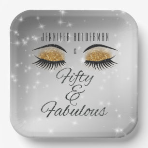 Fantastische 50 Black Gold Glam Eyes Paper Teller