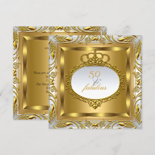 Fantastische 50 Elite Elegante Gold Silber Geburts Einladung