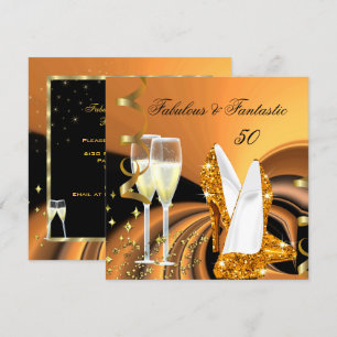 Fantastische 50 fantastische abstrakte goldene Geb Einladung