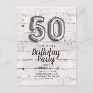 Fantastische 50 Foil Balloon Stars Einladung zum G