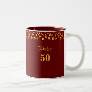 Fantastische 50. Geburtstag & goldenes Konfetti au Zweifarbige Tasse