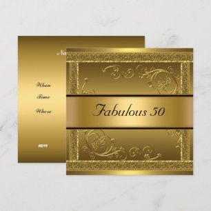 Fantastische 50. Geburtstagsfeier Goldene Einladun Einladung