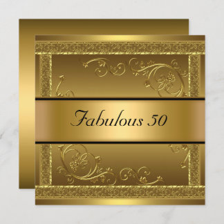 Fantastische 50. Geburtstagsparty Gold Einladung