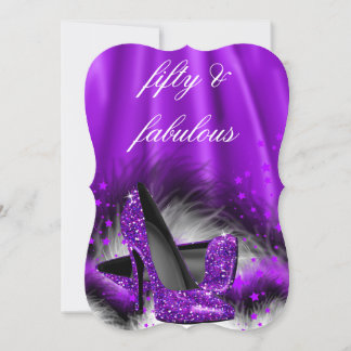 Fantastische 50 Lila Stars Geburtstagsparty Einladung