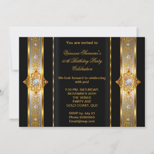Fantastische 50 Super Elegante Geburtstags Gold Sc Einladung