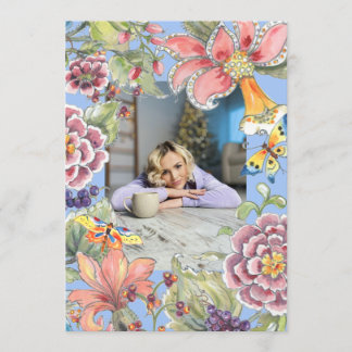 Fantastische 50 Tropical Floral Blue 50. Geburtsta Einladung