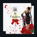 Fantastische 60 60. Geburtstagsparty Rote Rosen We Einladung<br><div class="desc">Fantastische Rose Champagne 60. 60 Geburtstagsparty Retro Diva Art Deko Roter weißer Schwarzer Einladung Geburtstagsparty. Passen Sie Ihre persönlichen Daten an. Matching UAWG verfügbar.</div>