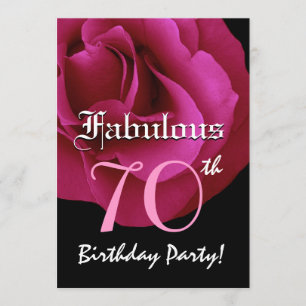 Fantastische 70. Geburtstagsparty Ruby Rote Rose W Einladung