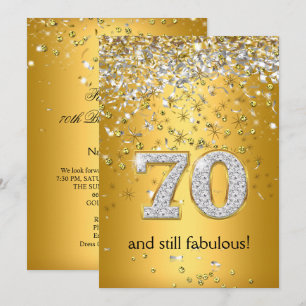 Fantastische 70 Gold Silber Streamer 70. Geburtsta Einladung