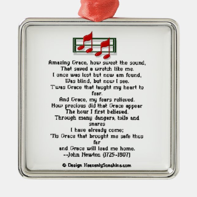 Fantastische Anmut-Hymne Silbernes Ornament (Vorne)