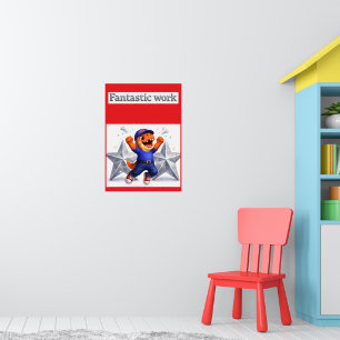 Fantastische Arbeit, Silber-Mehrfachstern-Erreichu Poster