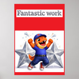 Fantastische Arbeit, Silber-Mehrfachstern-Erreichu Poster