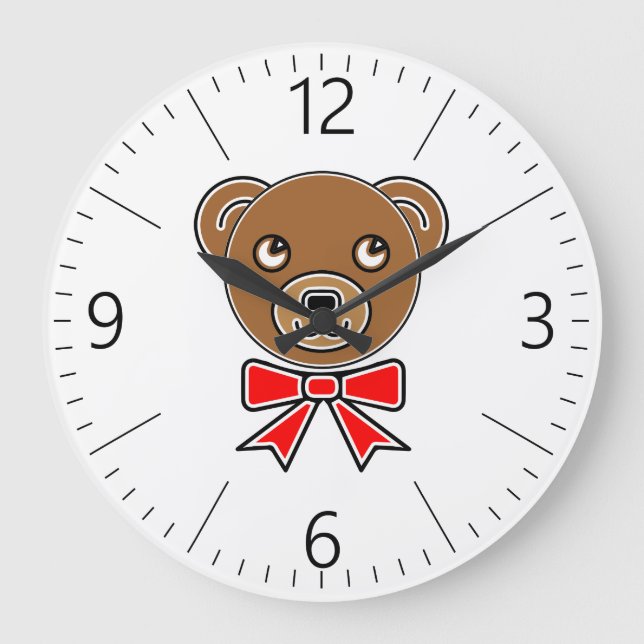 Fantastische Bärengesicht Große Wanduhr (Vorderseite)