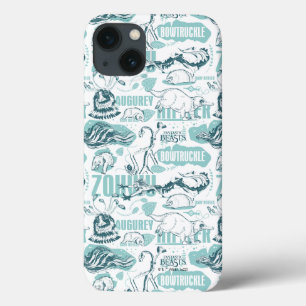 Fantastische Bestien blaues Muster Case-Mate iPhone Hülle