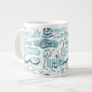 Fantastische Bestien blaues Muster Jumbo-Tasse