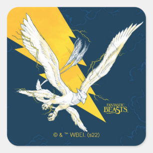 Fantastische Bestien Thunderbird Quadratischer Aufkleber