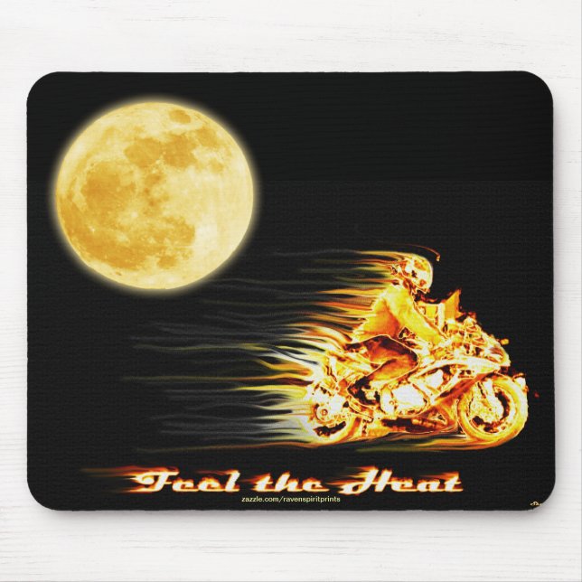 Fantastische Biker-Motorrad-Fantasy Art Mousepad (Vorne)