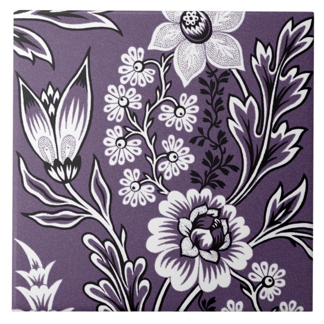 Fantastische Blume (Pflaume) Fliese (Vorderseite)