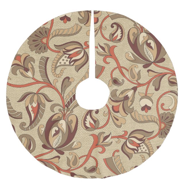 Fantastische Blume: Träume Nahtlose Muster. Polyester Weihnachtsbaumdecke (Vorderseite)