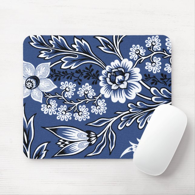 Fantastische Blumen (Blau) Fine Art Mousepad (Mit Mouse)