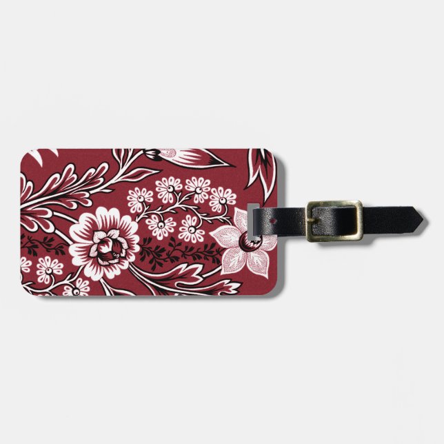 Fantastische Blumen (Maroon) Fine Art Gepäckanhänger (Vorderseite horizontal)