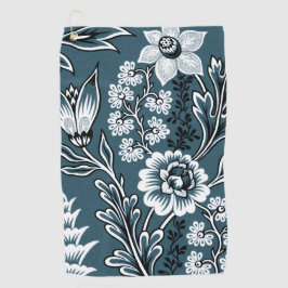 Fantastische Blumen (Schiefer-Türkis) Fine Art Golfhandtuch