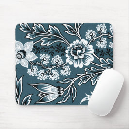 Fantastische Blumen (Schiefer-Türkis) Fine Art Mousepad