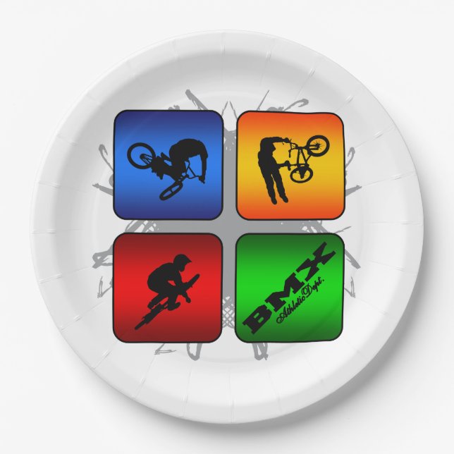 Fantastische BMX städtische Art Pappteller (Vorderseite)