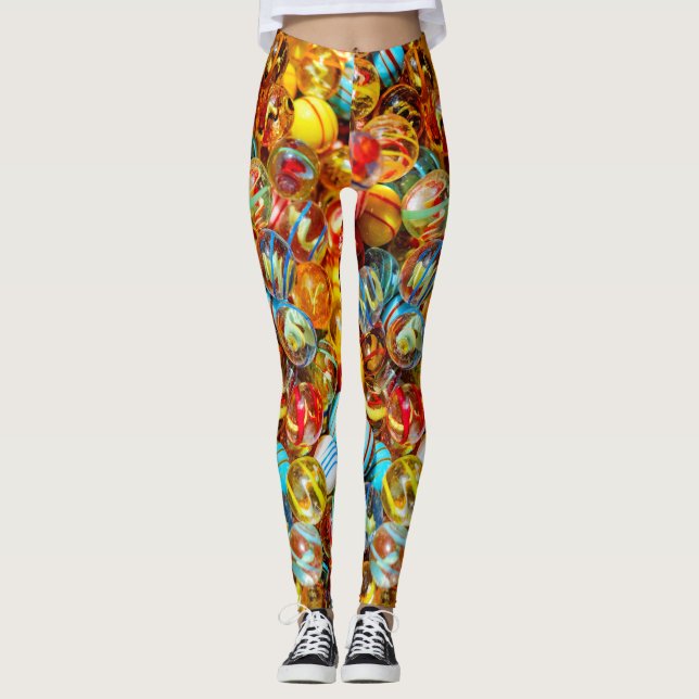 Fantastische bunte Neonmarmore Leggings (Vorderseite)