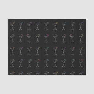 Fantastische coole Neonmartini-Gläser Seidenpapier