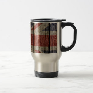 Fantastische coole trendy alte hölzerne Grunge Reisebecher