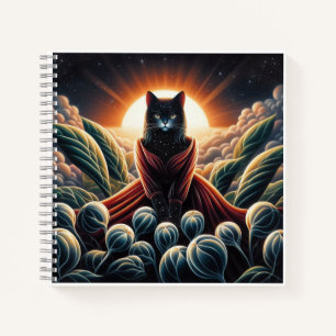 Fantastische digitale Kunst: Night Sky Cat umgeben Notizbuch