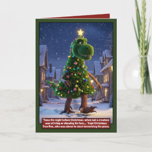 Fantastische Dinosaurier-Weihnachtskarte Karte